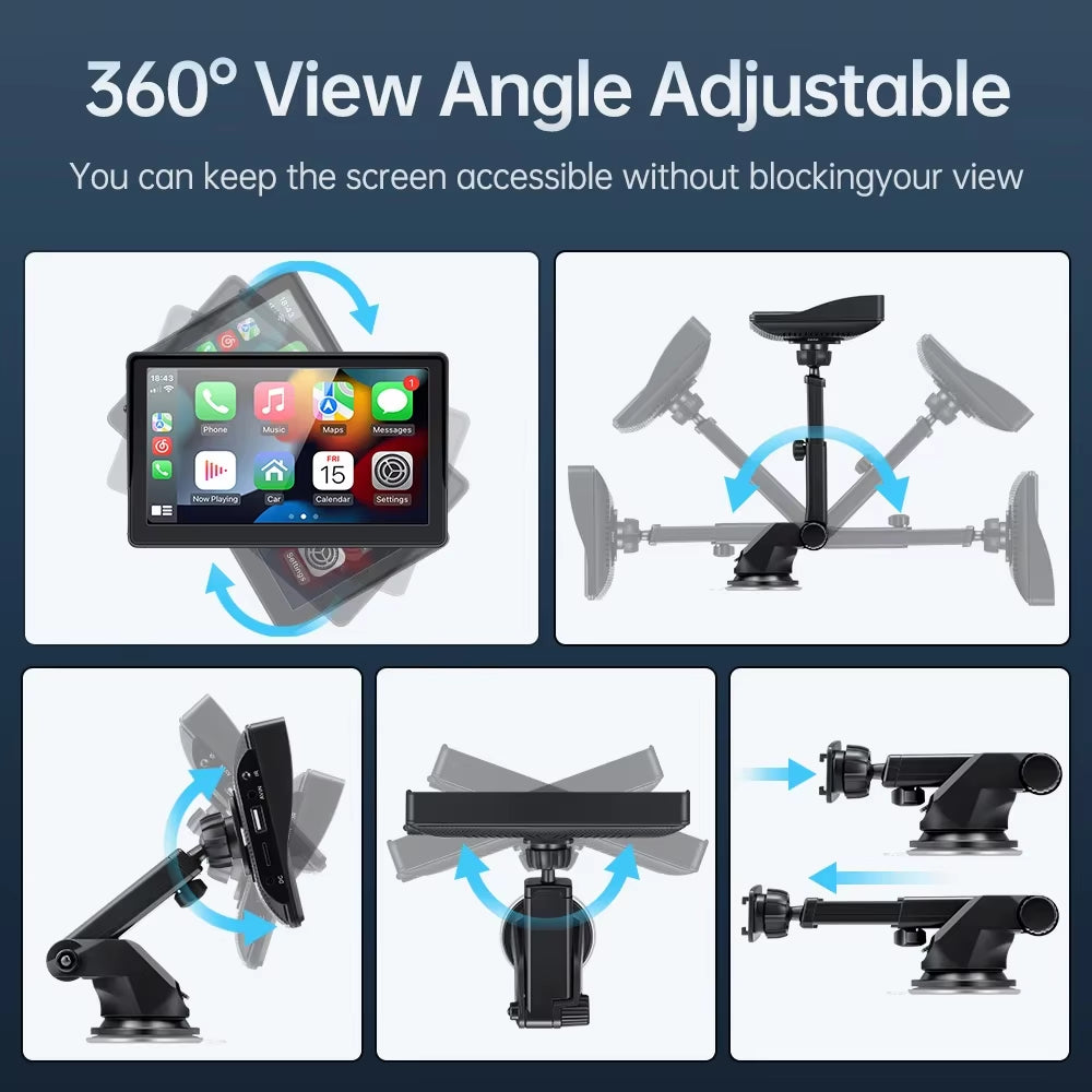 Universal 7-Inch Car Radio Video Player Wireless for Apple Carplay Android Car Touch Screen Suitable for BMW Volkswagen KIA