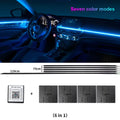 18 in 1 Dual Zone Symphony Streamer Car Ambient Light Interior LED Full Color RGB Neon Acrylic Strip Atmosphere Lighting Kit App