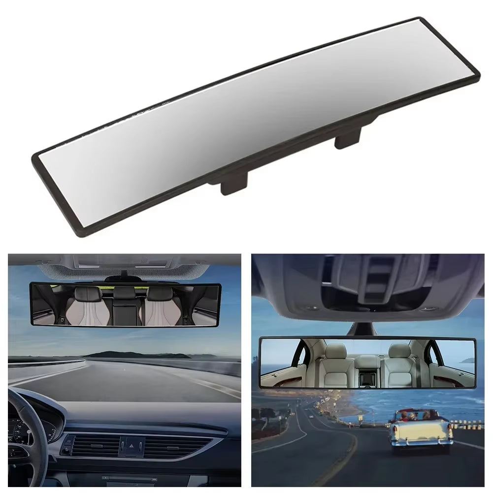 11.2*2.75Inches ABS+HD Mirror Large Panoramic Convex Car Extra Rear View Mirror Wide Angle Clip on Compatibility Accesorios Para