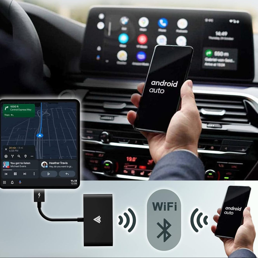 Plug & Play Wireless Carplay Adapter for Android: Convert OEM Wired Carplay Cars to Wireless, Support Online Updates, Compatible with Cars from 2015 Onward