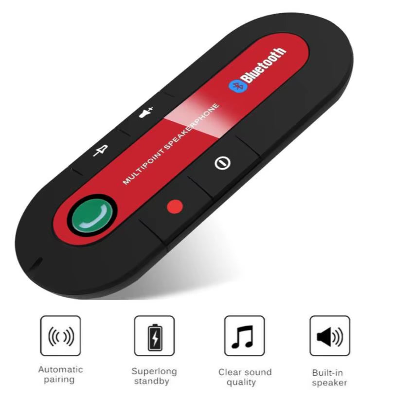 Hot Sale Wireless Handsfree Car Bluetooth Kit 4.1 Sun Visor Bluetooth Speaker Speakerphone MP3 Music Player Car Charger
