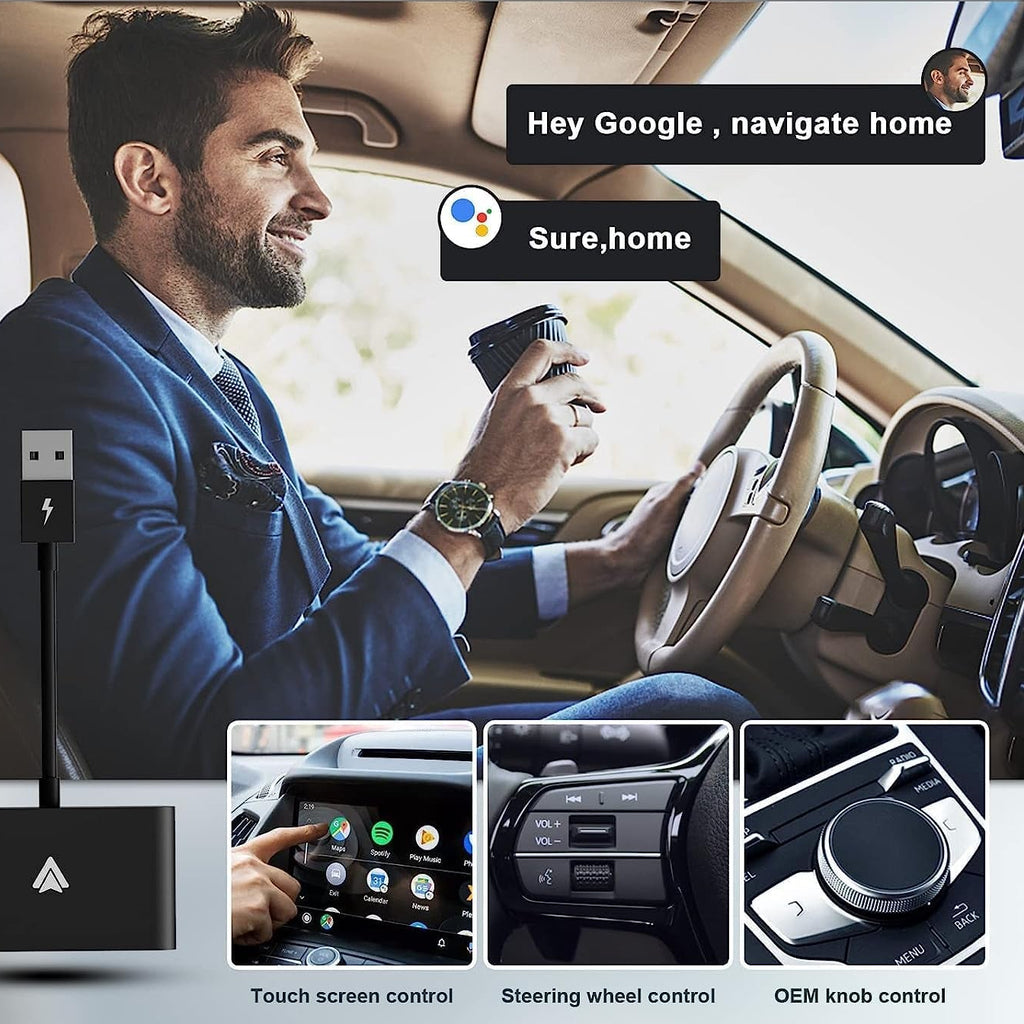 Plug & Play Wireless Carplay Adapter for Android: Convert OEM Wired Carplay Cars to Wireless, Support Online Updates, Compatible with Cars from 2015 Onward
