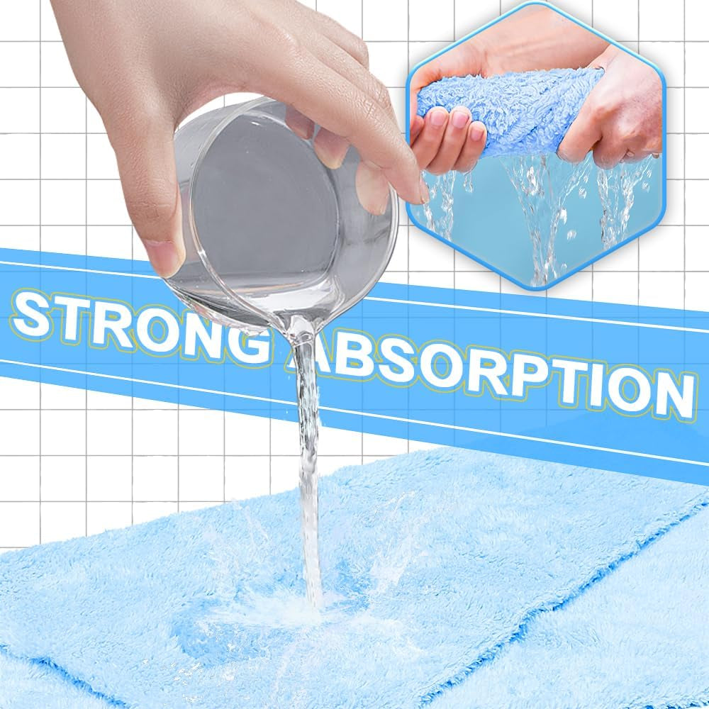 Car Wash Towels,Upgraded 450Gsm Ultra-Thick,Micro Fiber Towels for Car and Home Polishing Washing & Detailing,Car Cleaning Interior Microfiber Rags 16"X16"|Blue 3-Pack