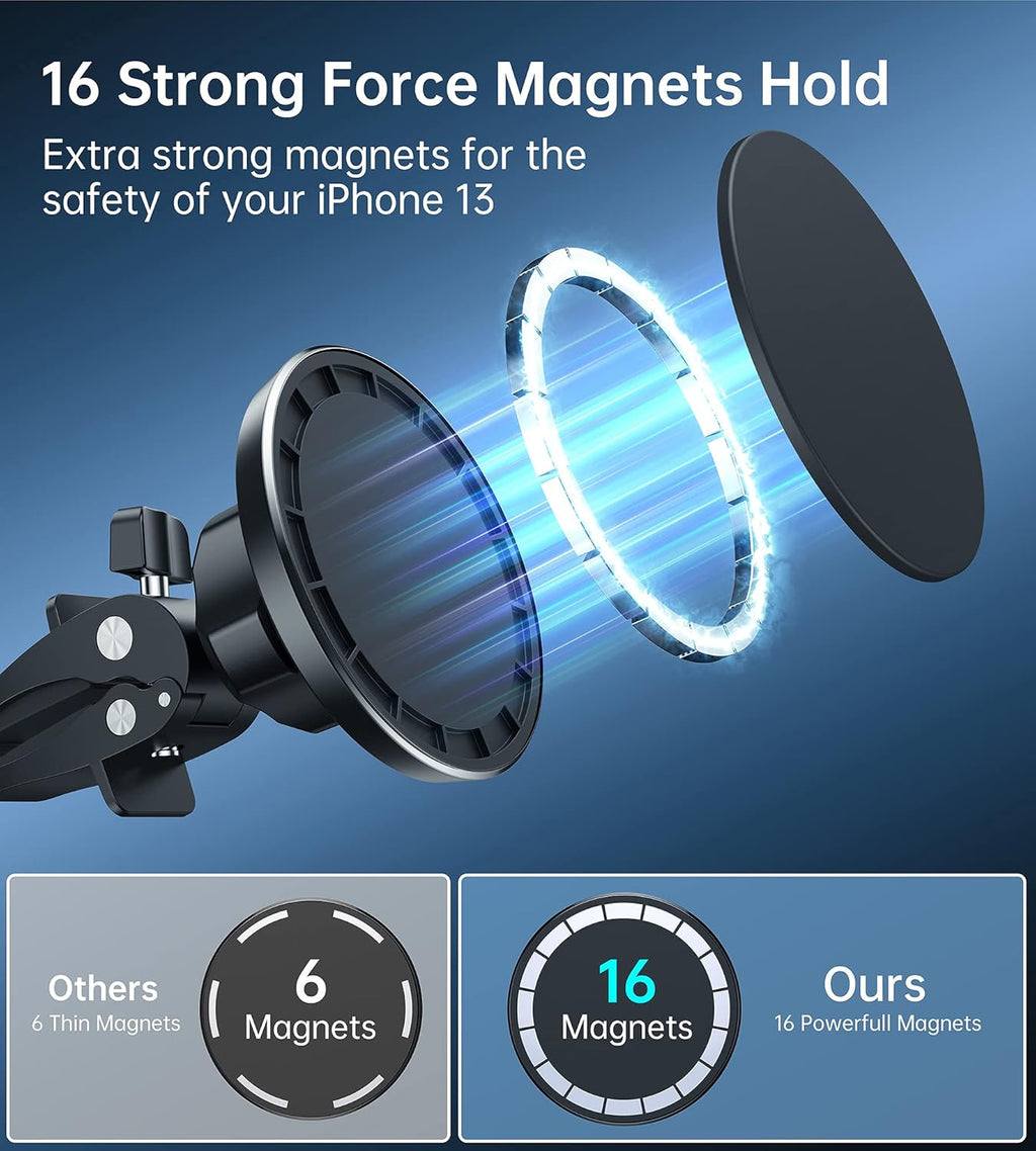 Magnetic Car Mount Holder, Portable Electronic Device Mount for Iphone 15, 14, 13, 12 Pro Max Mini Plus, All Phones & Cases