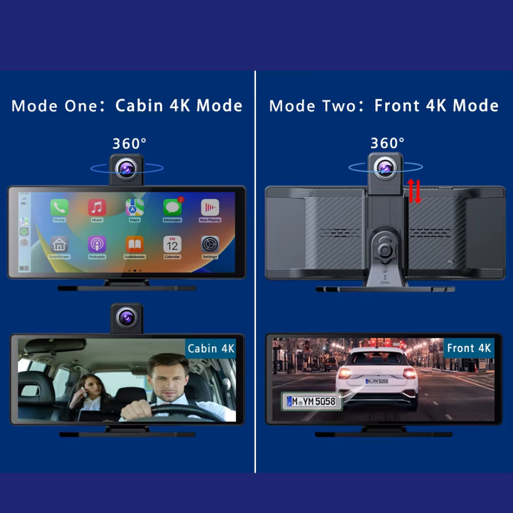 10.26" Carplay & Android Screen with 360 ° Rotation & Camera