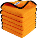 Premium Microfiber Towels - 6 Pack, Dual-Sided for Ultimate Cleaning & Car Detailing, 15.7" x 23.6", Gold