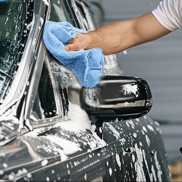 Car Wash Towels,Upgraded 450Gsm Ultra-Thick,Micro Fiber Towels for Car and Home Polishing Washing & Detailing,Car Cleaning Interior Microfiber Rags 16"X16"|Blue 3-Pack