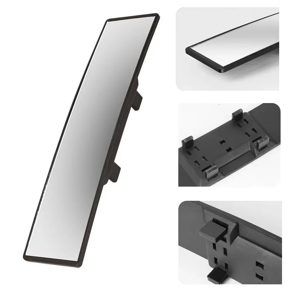 11.2*2.75Inches ABS+HD Mirror Large Panoramic Convex Car Extra Rear View Mirror Wide Angle Clip on Compatibility Accesorios Para