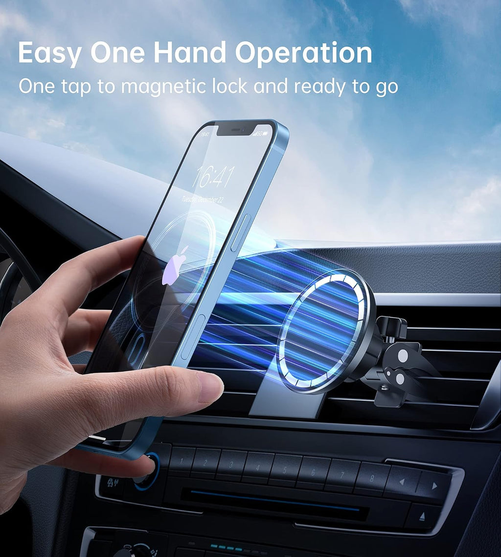 Magnetic Car Mount Holder, Portable Electronic Device Mount for Iphone 15, 14, 13, 12 Pro Max Mini Plus, All Phones & Cases