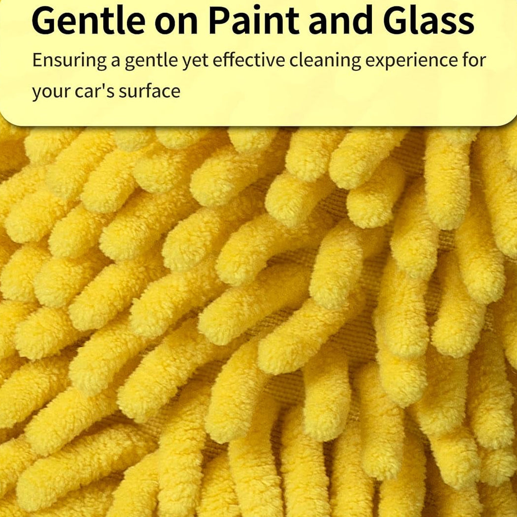 Premium Microfiber Car Wash Mitts - 2 Pack in Blue & Yellow for a Spotless Shine