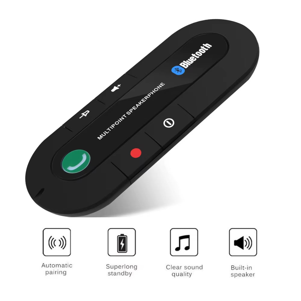 Hot Sale Wireless Handsfree Car Bluetooth Kit 4.1 Sun Visor Bluetooth Speaker Speakerphone MP3 Music Player Car Charger